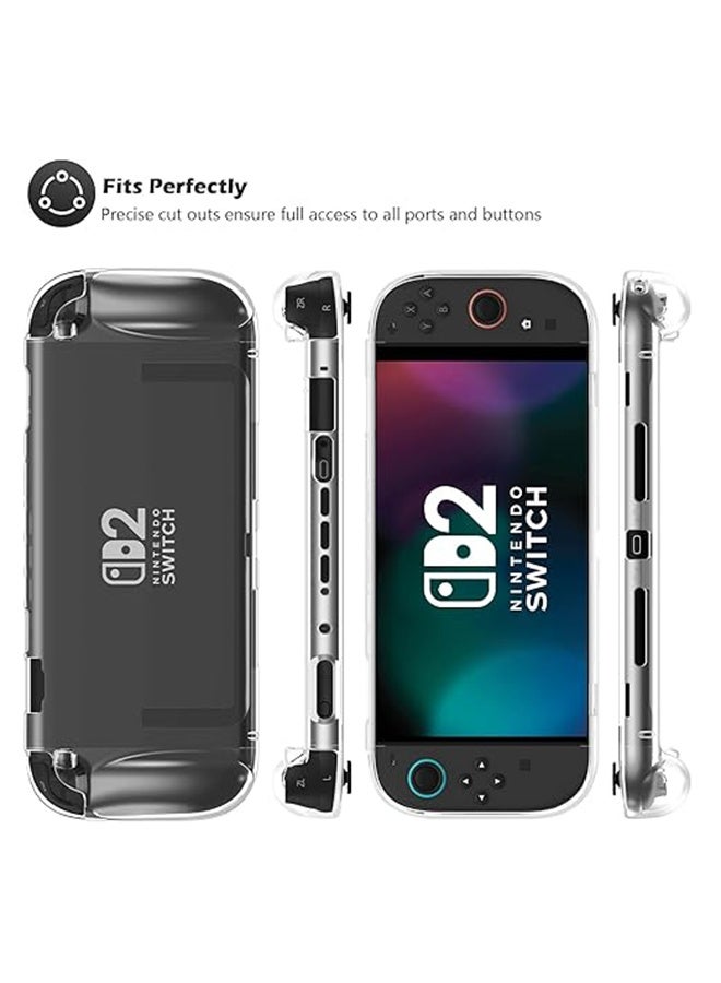 Protective Case for Nintendo Switch 2, Clear Cover Protector Switch 2 Accessories, Anti-Scratch, Shock-Absorption, Ergonomic Grip Design, Easy to Install -Clear - Image 5